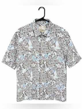 Tasso Elba Island Linen Blend Shirt XXL Short Sleeve Button Down Casual